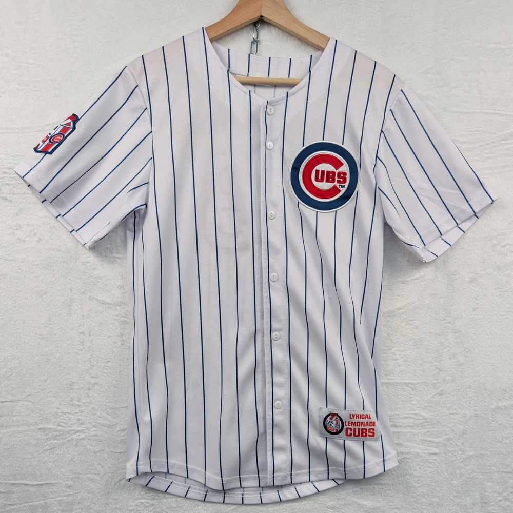 Lyrical Lemonade Chicago Cubs Jersey Men's M White Pinstripe Streetwear Baseball